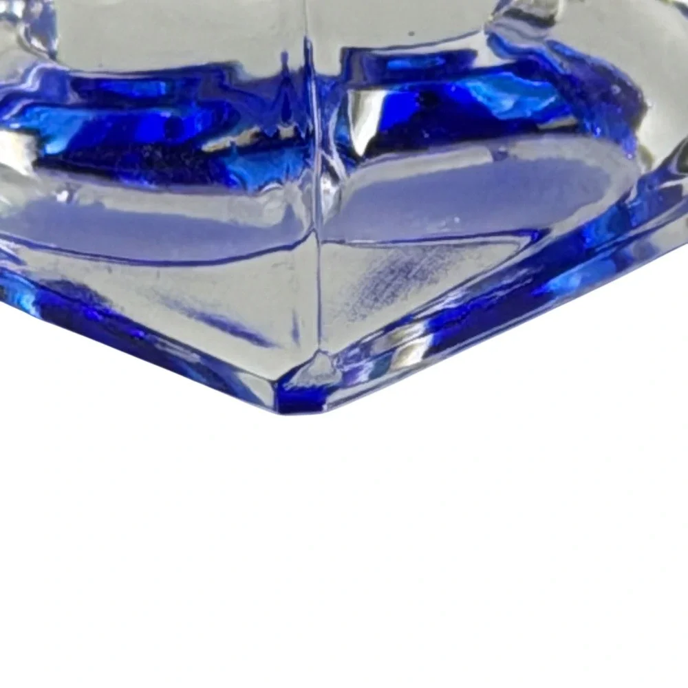 Vtg Royal Gallery Cobalt Blue Lead Crystal Twisted Bud Vase Italy Macy Co 9 in